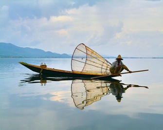 This photo of a traditional fisherman on Lake Inlay in Myanmar (formerly Burma) was taken by Moscow photographer Vladimir Fofanov.